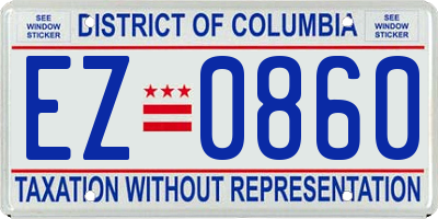 DC license plate EZ0860