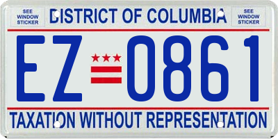 DC license plate EZ0861