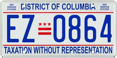 DC license plate EZ0864