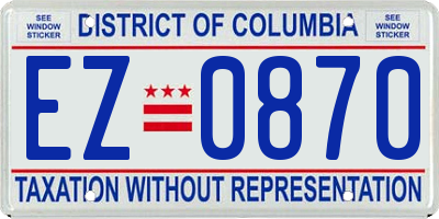 DC license plate EZ0870