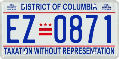 DC license plate EZ0871