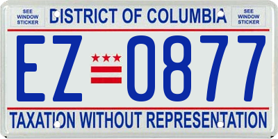 DC license plate EZ0877