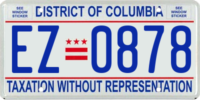 DC license plate EZ0878