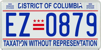 DC license plate EZ0879