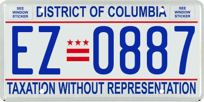 DC license plate EZ0887