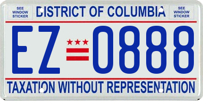 DC license plate EZ0888