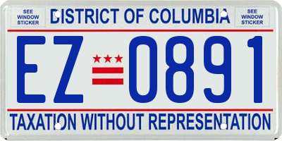 DC license plate EZ0891