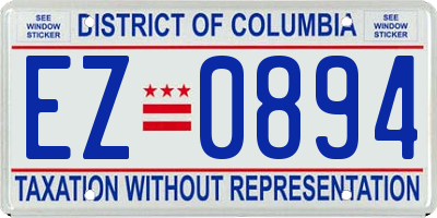 DC license plate EZ0894