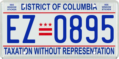 DC license plate EZ0895