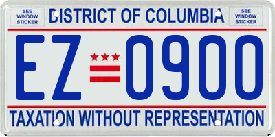 DC license plate EZ0900