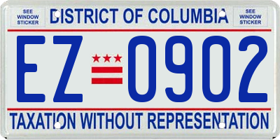 DC license plate EZ0902