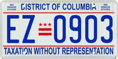 DC license plate EZ0903