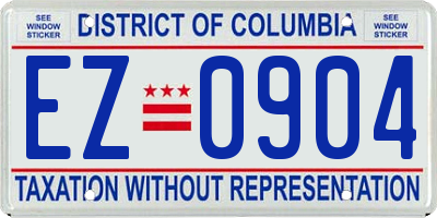 DC license plate EZ0904