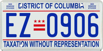 DC license plate EZ0906