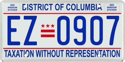 DC license plate EZ0907