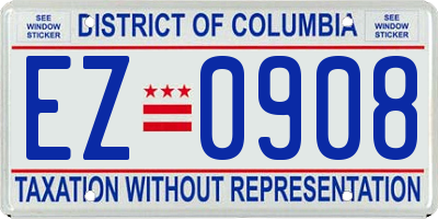 DC license plate EZ0908