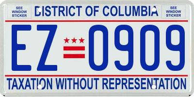 DC license plate EZ0909