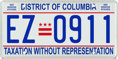 DC license plate EZ0911