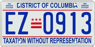 DC license plate EZ0913