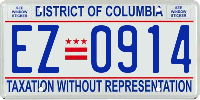 DC license plate EZ0914