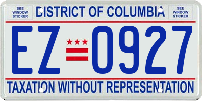 DC license plate EZ0927