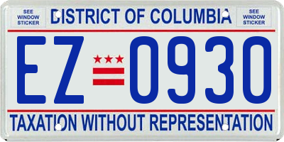 DC license plate EZ0930