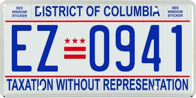 DC license plate EZ0941