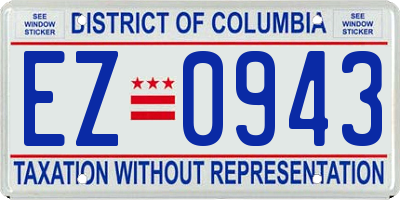 DC license plate EZ0943