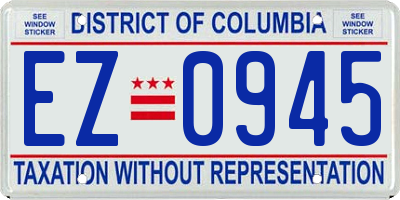 DC license plate EZ0945