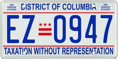 DC license plate EZ0947