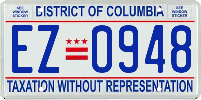 DC license plate EZ0948