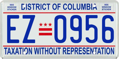 DC license plate EZ0956