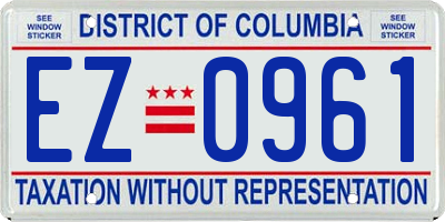 DC license plate EZ0961