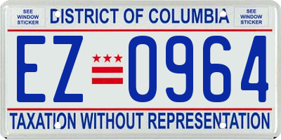 DC license plate EZ0964