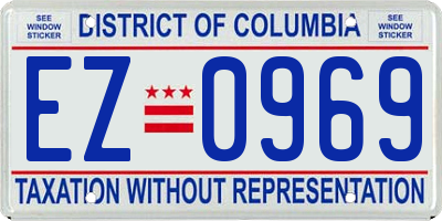 DC license plate EZ0969