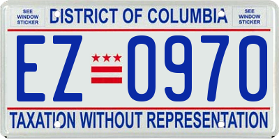 DC license plate EZ0970