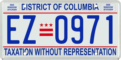 DC license plate EZ0971