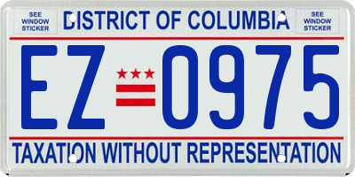 DC license plate EZ0975