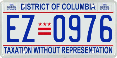 DC license plate EZ0976