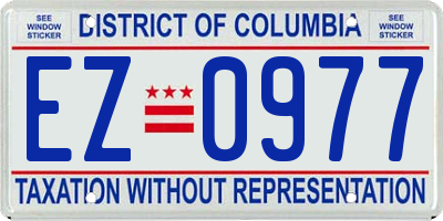 DC license plate EZ0977