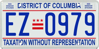 DC license plate EZ0979