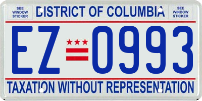 DC license plate EZ0993