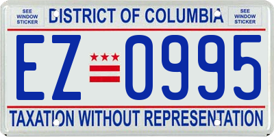 DC license plate EZ0995