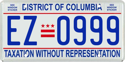 DC license plate EZ0999