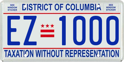 DC license plate EZ1000