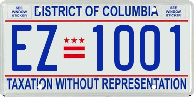 DC license plate EZ1001