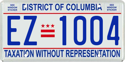 DC license plate EZ1004