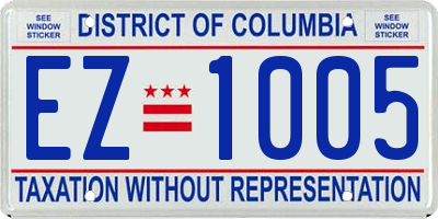 DC license plate EZ1005