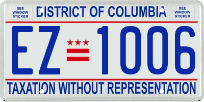 DC license plate EZ1006