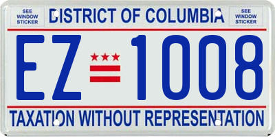 DC license plate EZ1008